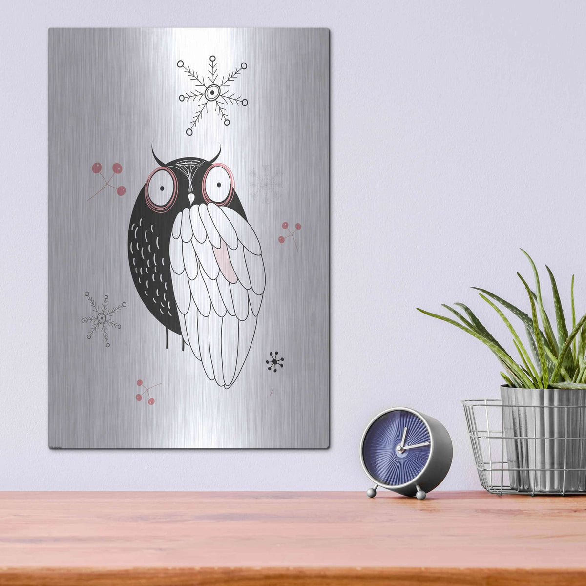 'Owl II' by GraphINC – Metal Wall Art, 12x16 room view