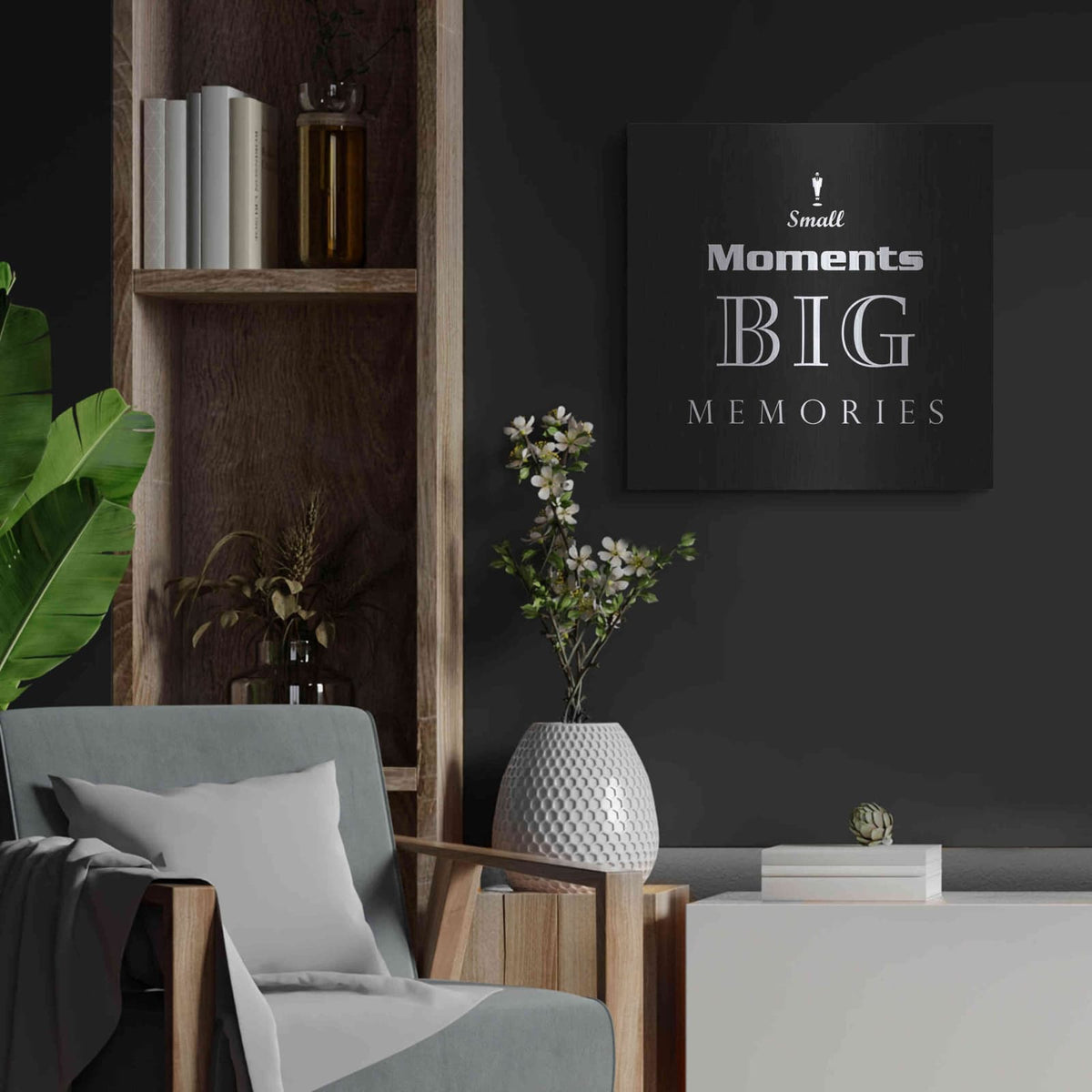 'Small Moments' by GraphINC – Metal Wall Art, 24x24 room view