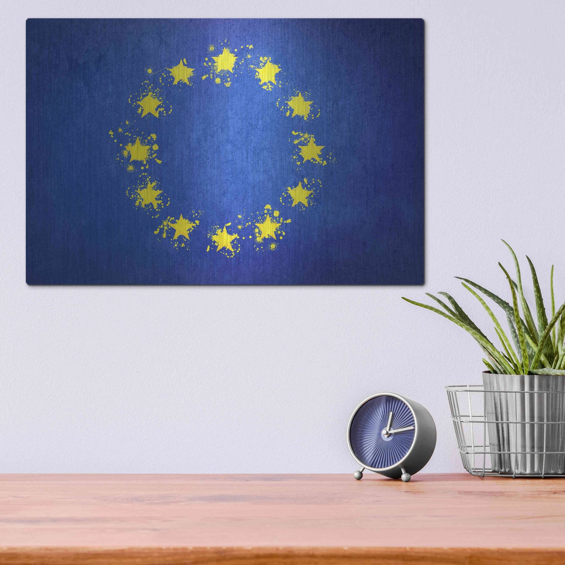 Luxe Metal Art 'European Union' Metal Wall Art,16x12