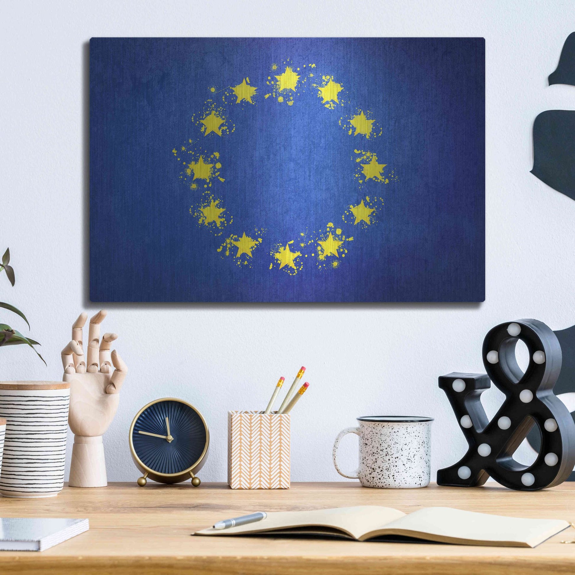 Luxe Metal Art 'European Union' Metal Wall Art,16x12