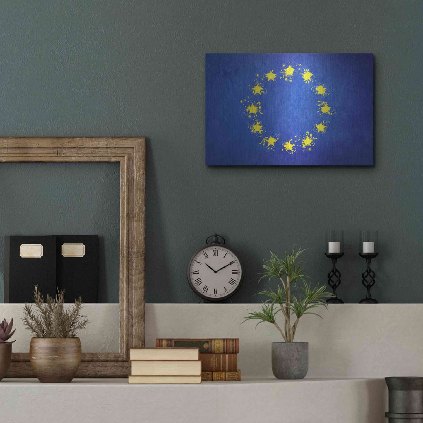 Luxe Metal Art 'European Union' Metal Wall Art,16x12