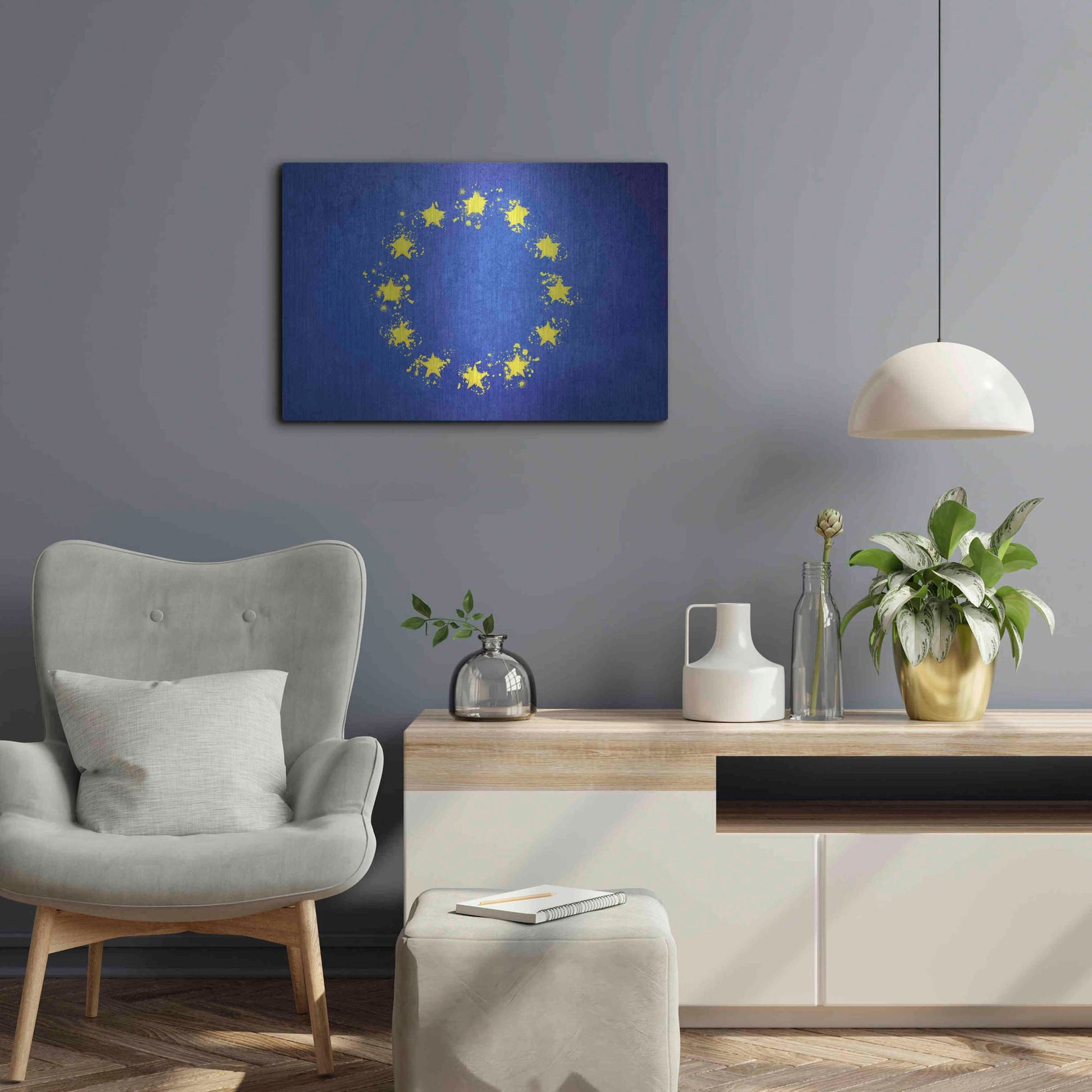 Luxe Metal Art 'European Union' Metal Wall Art,24x16