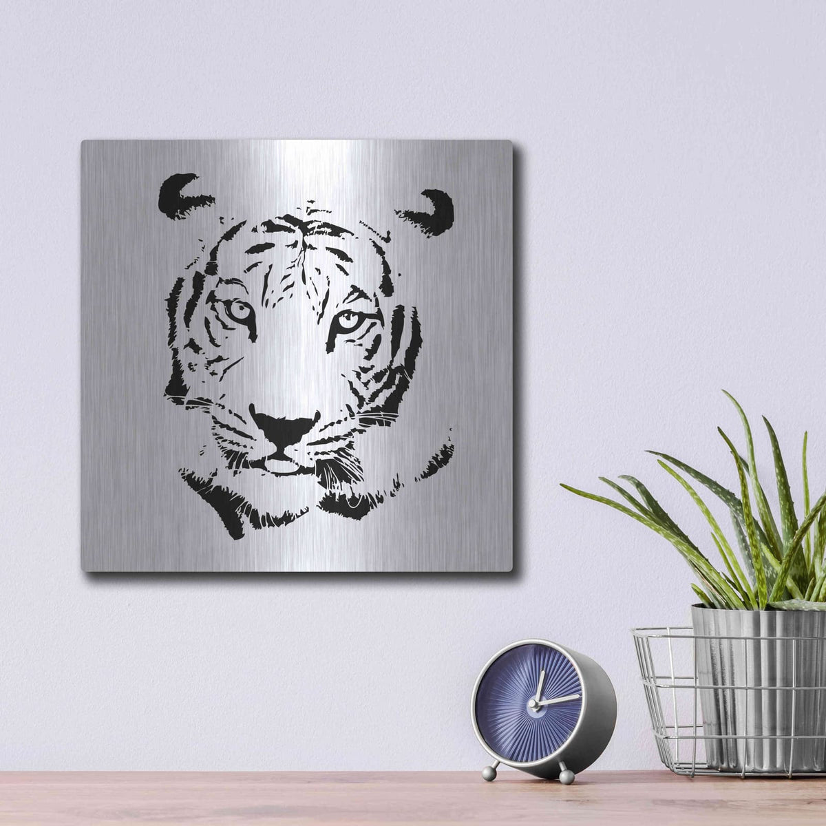 'Tiger' by GraphINC – Metal Wall Art, 12x12 room view