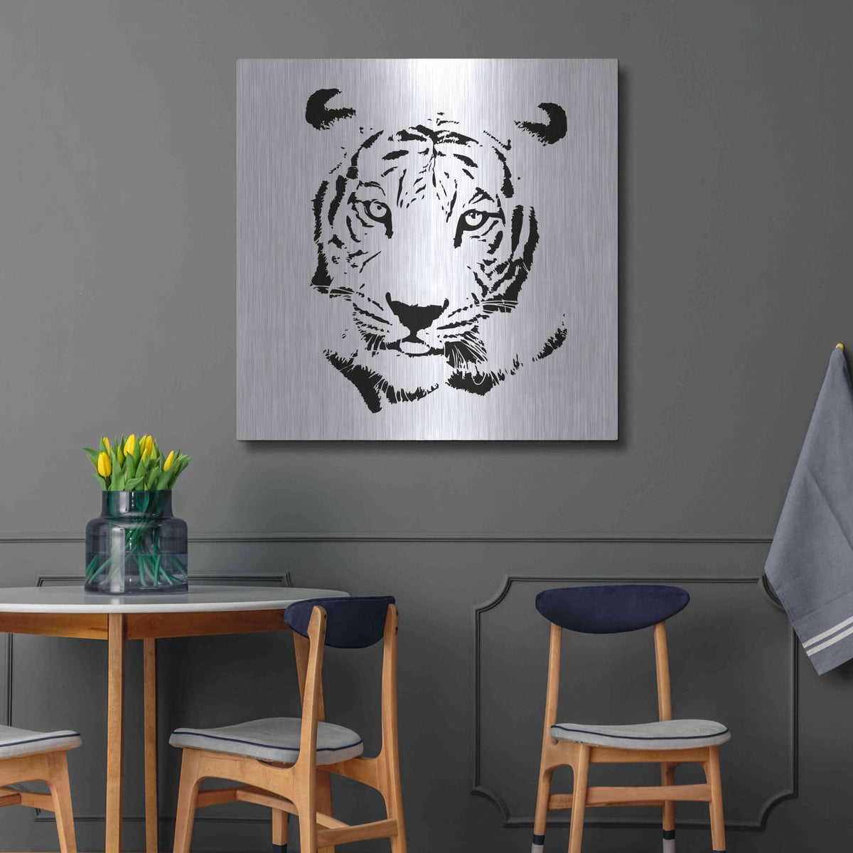 'Tiger' by GraphINC – Metal Wall Art, 36x36 room view