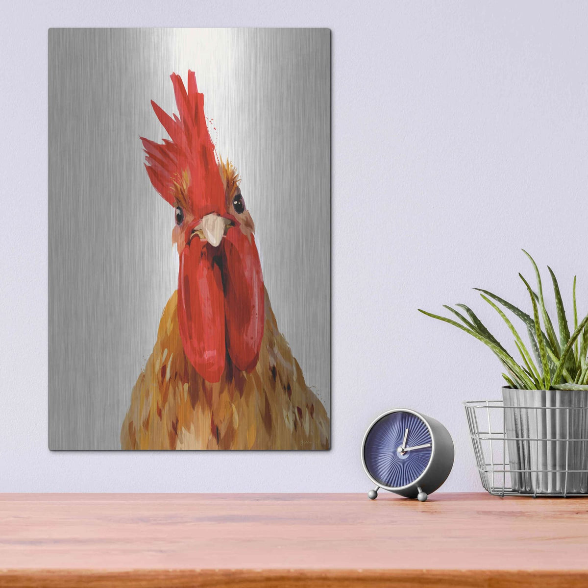 'Chicken or The Egg' by Green Lili – Metal Wall Art, 12x16 room view