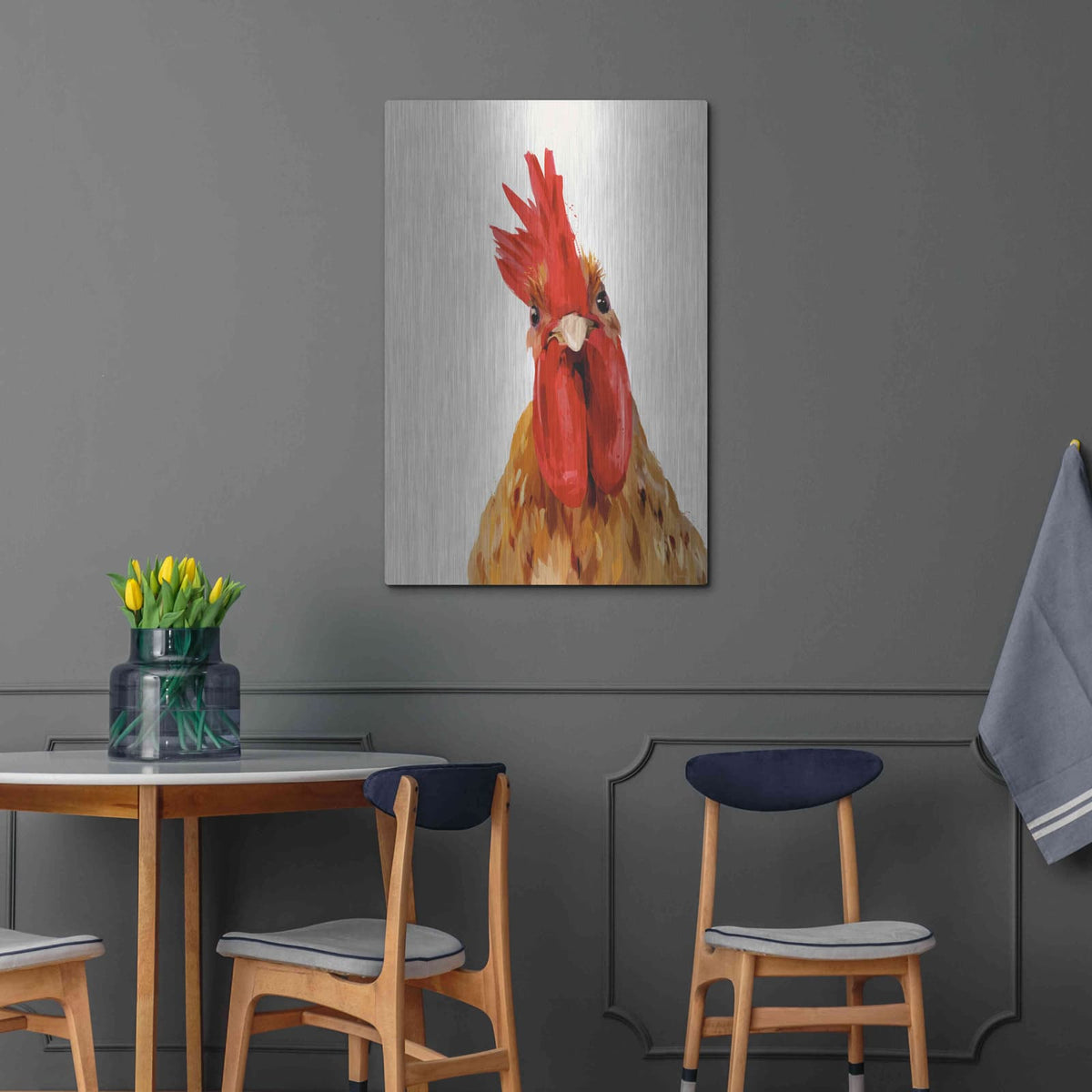 'Chicken or The Egg' by Green Lili – Metal Wall Art, 24x36 room view