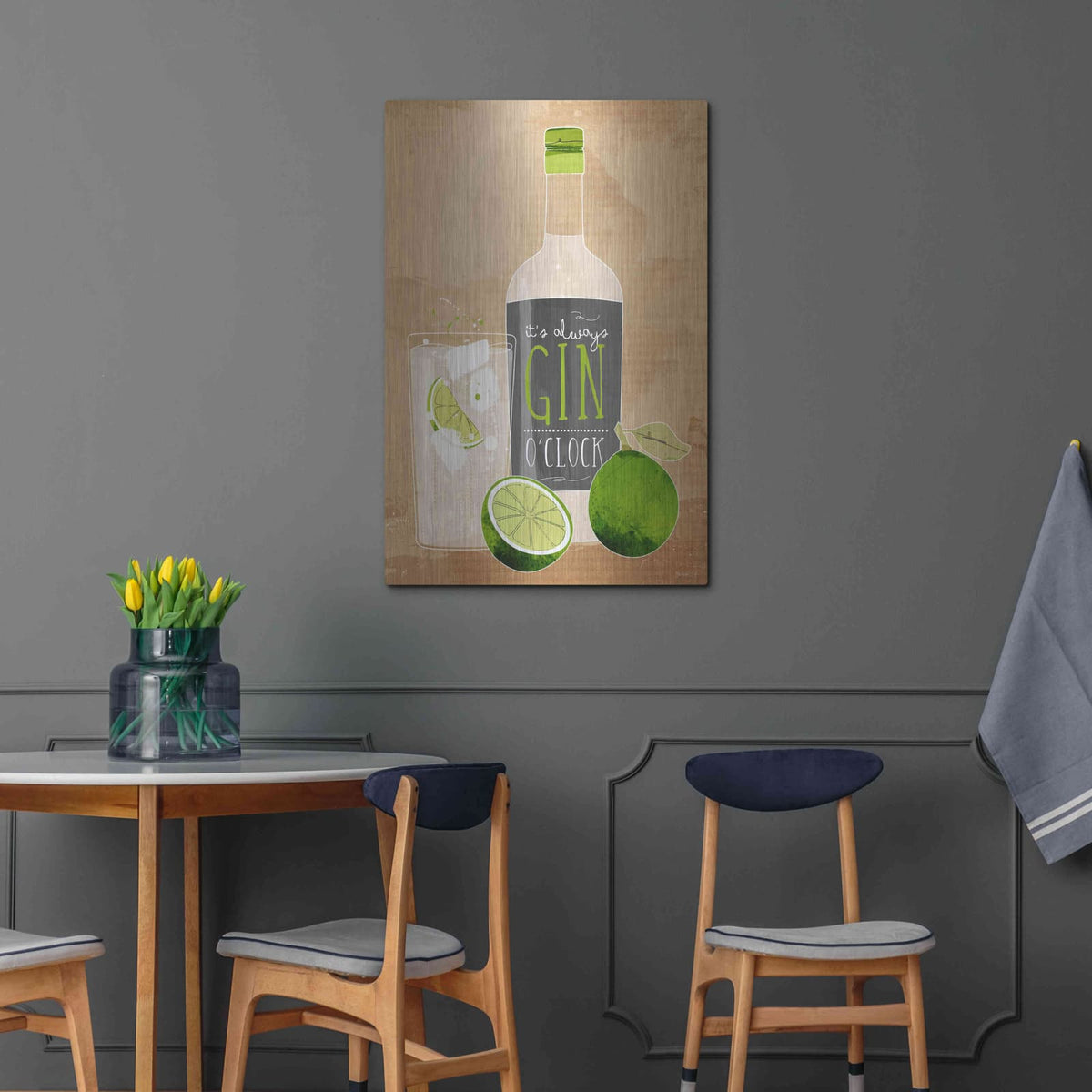 'Gin O’Clock' by Green Lili – Metal Wall Art, 24x36 room view