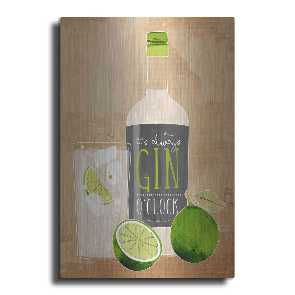 'Gin O’Clock' by Green Lili – Metal Wall Art