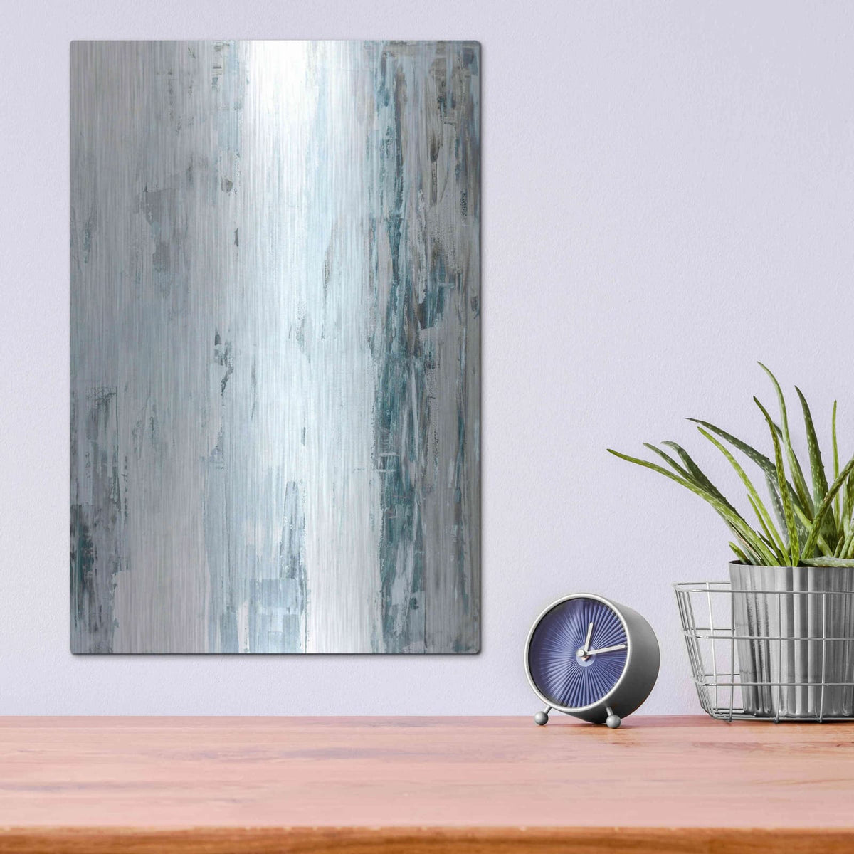 'Abstract Blue I' by Incado – Metal Wall Art, 12x16 room view
