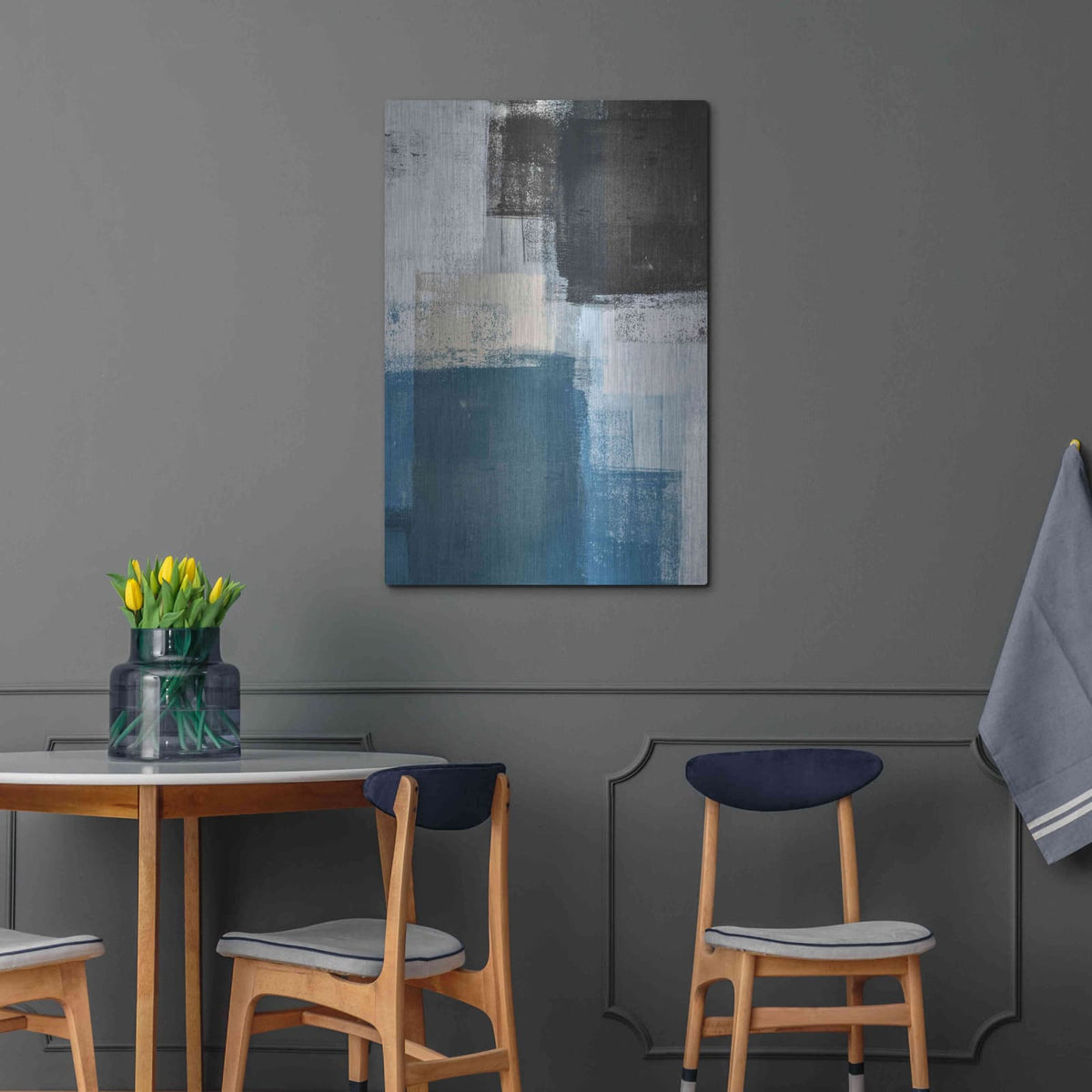 'Abstract Blue II' by Incado – Metal Wall Art, 24x36 room view