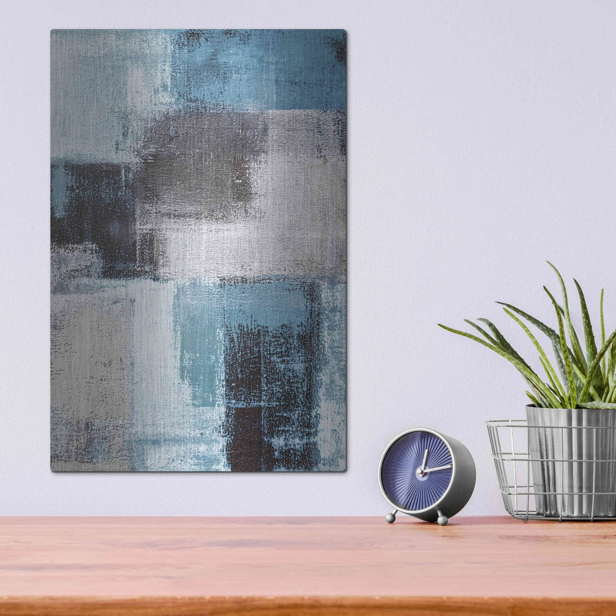 'Abstract Blue III' by Incado – Metal Wall Art, 12x16 room view