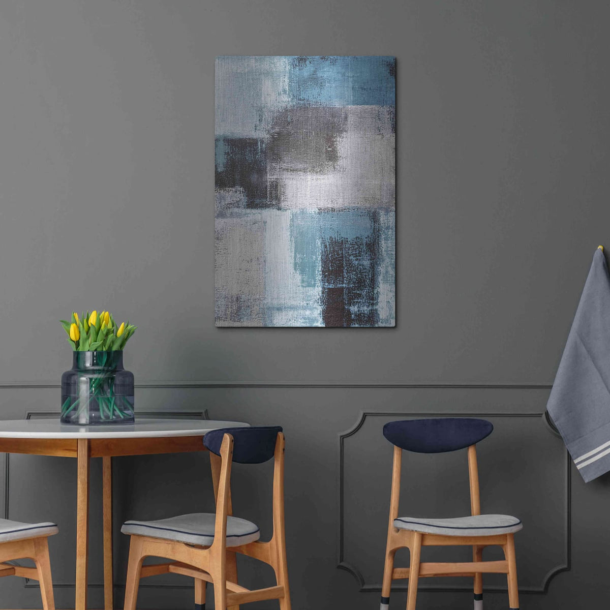 'Abstract Blue III' by Incado – Metal Wall Art, 24x36 room view