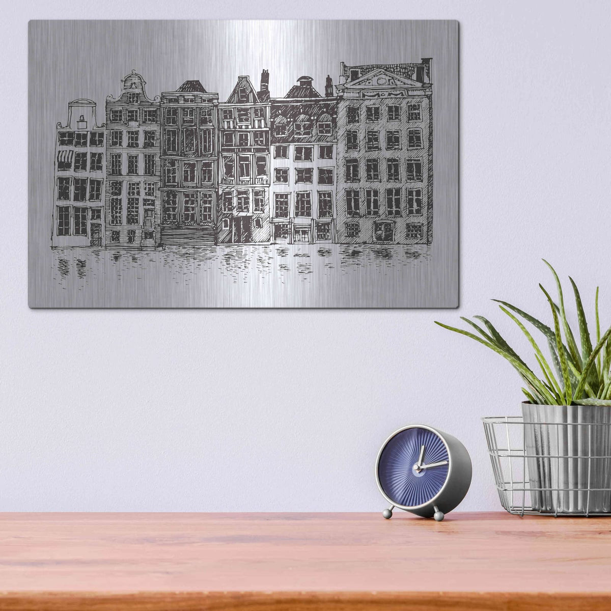'Amsterdam II' by Incado – Metal Wall Art, 16x12 room view