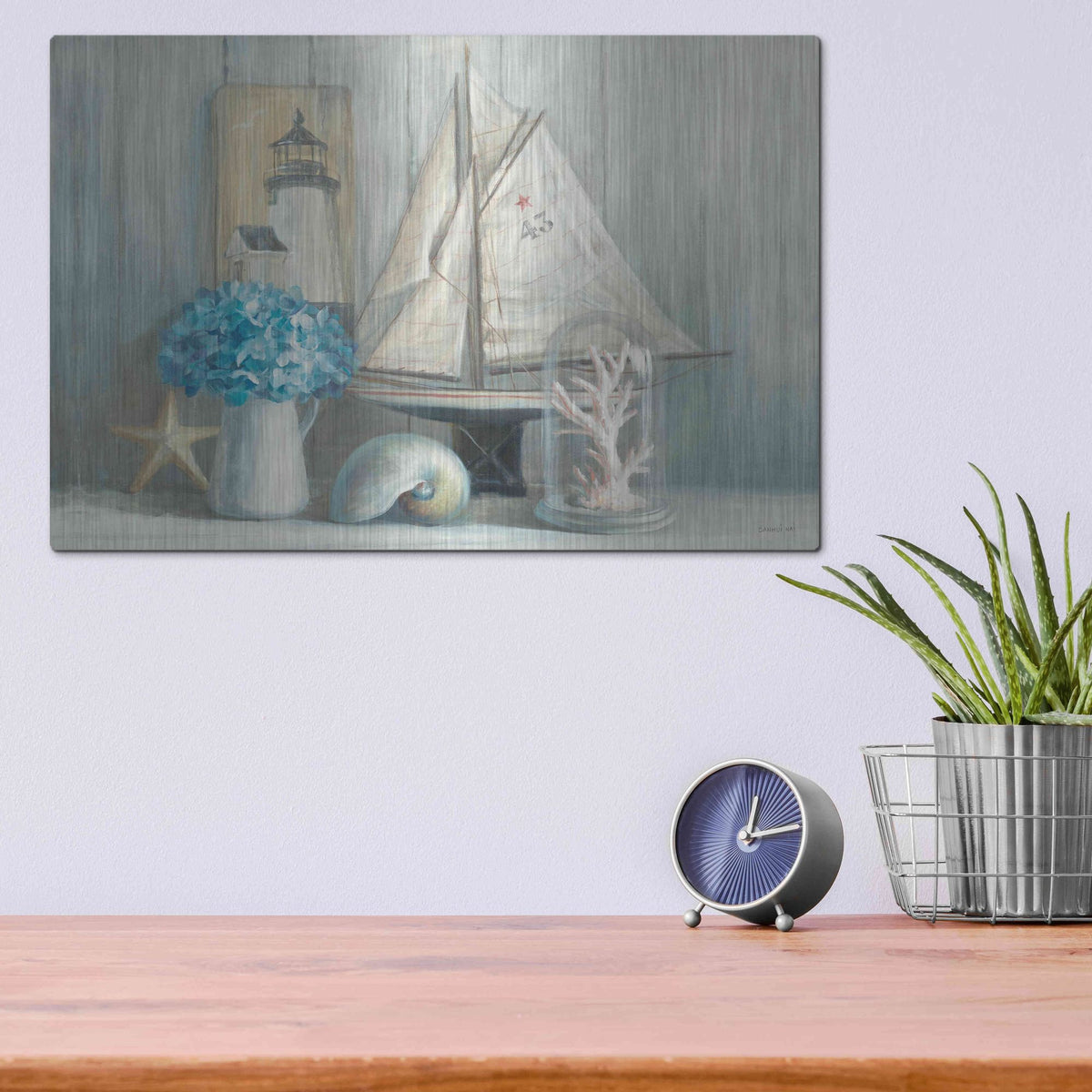 Luxe Metal Art 'Summer House Crop' by Danhui Nai, Metal Wall Art,16x12