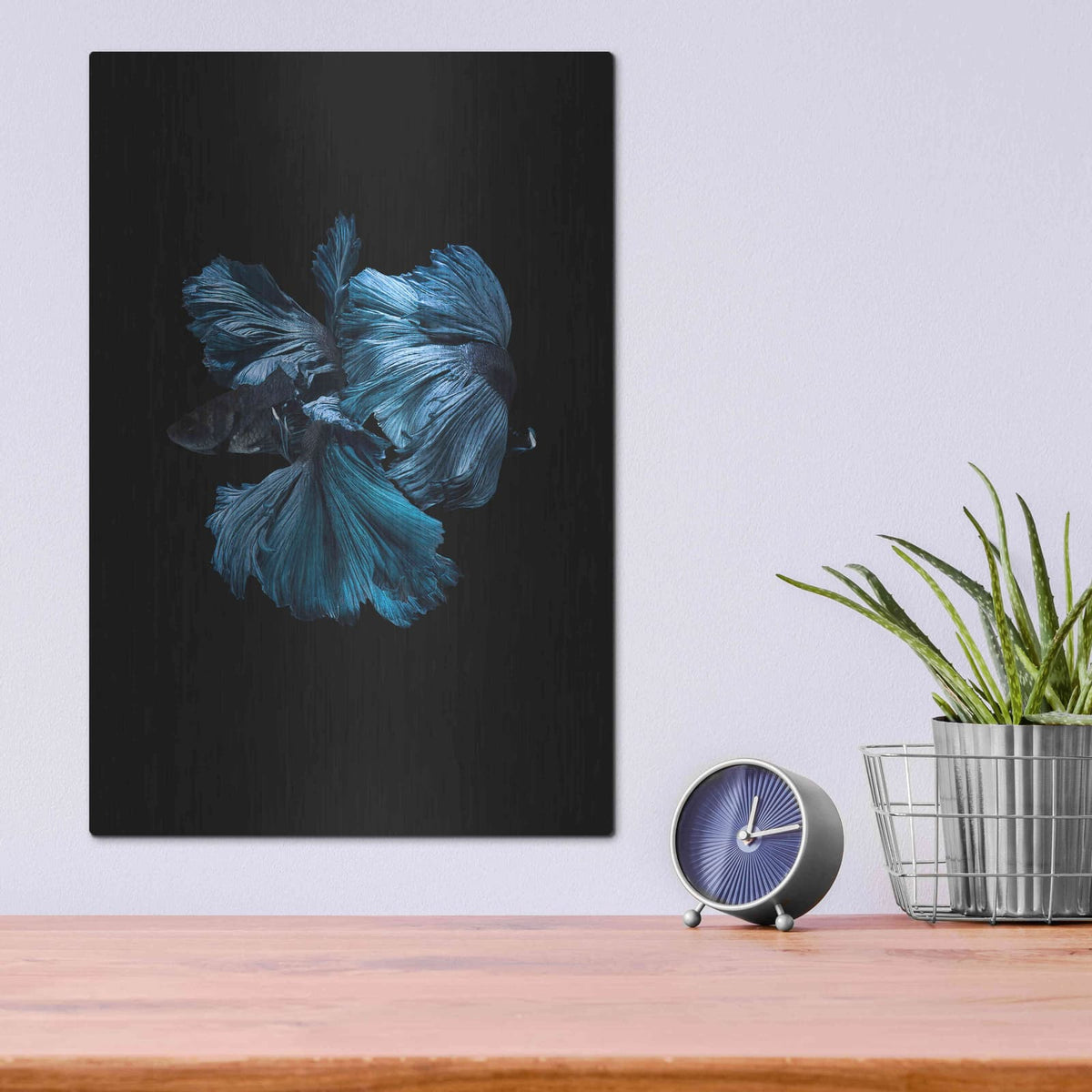 'Blue Betta' by Incado – Metal Wall Art, 12x16 room view
