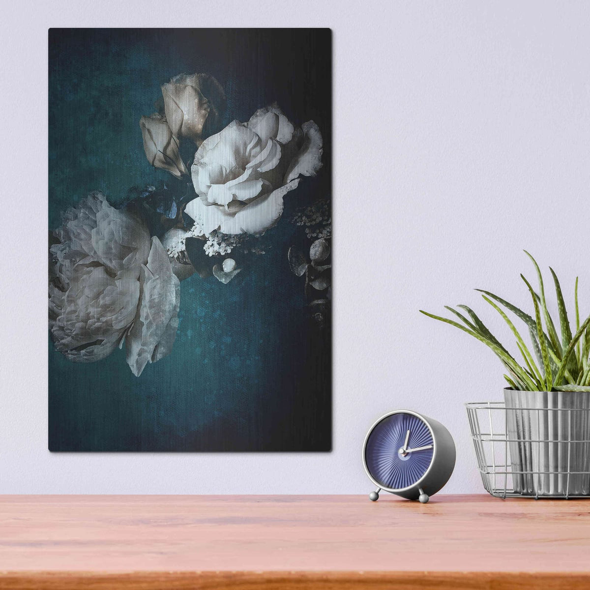 'Blue Flower 2' by Incado – Metal Wall Art, 12x16 room view