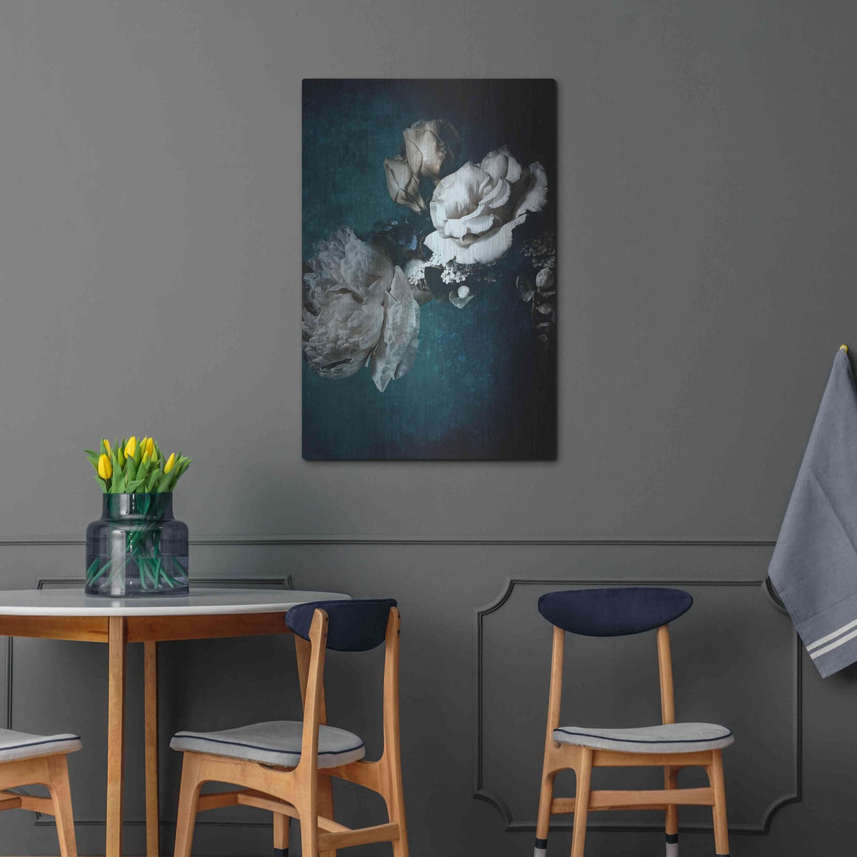 'Blue Flower 2' by Incado – Metal Wall Art, 24x36 room view
