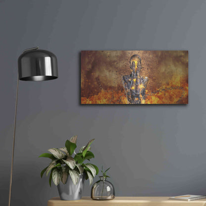 Luxe Metal Art 'Through Ashes Rise Landscape' by Mario Sanchez Nevado, Metal Wall Art,24x12