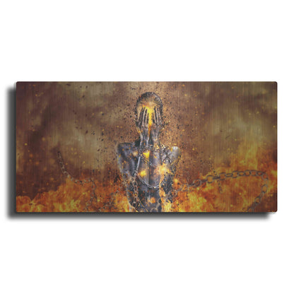 Luxe Metal Art 'Through Ashes Rise Landscape' by Mario Sanchez Nevado, Metal Wall Art,24x12