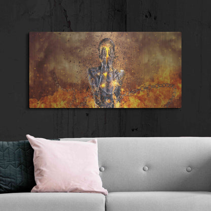 Luxe Metal Art 'Through Ashes Rise Landscape' by Mario Sanchez Nevado, Metal Wall Art,48x24