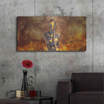 Luxe Metal Art 'Through Ashes Rise Landscape' by Mario Sanchez Nevado, Metal Wall Art,48x24