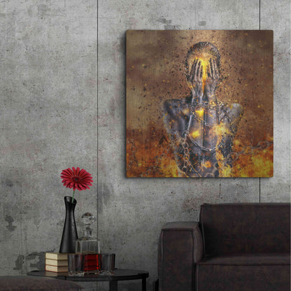 Luxe Metal Art 'Through Ashes Rise' by Mario Sanchez Nevado, Metal Wall Art,36x36