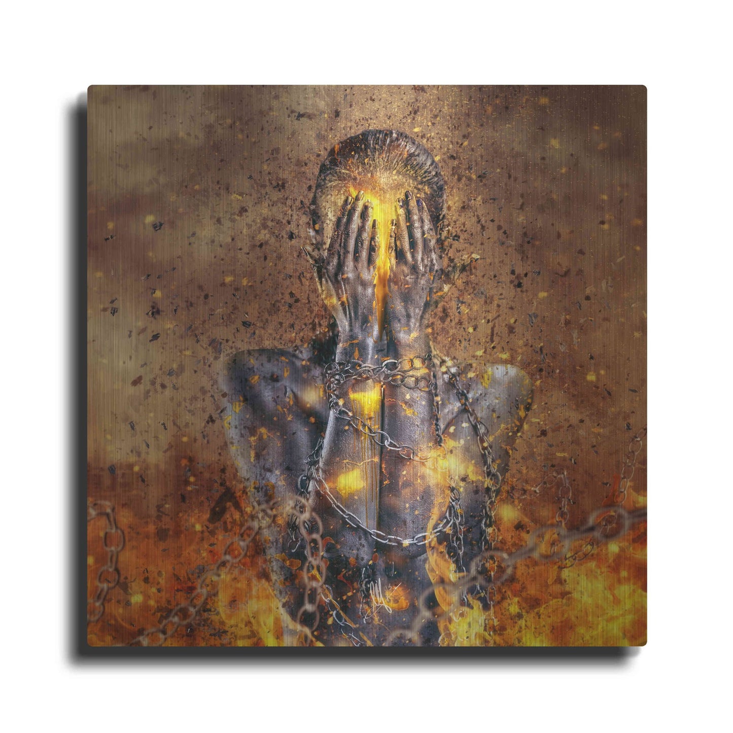 Luxe Metal Art 'Through Ashes Rise' by Mario Sanchez Nevado, Metal Wall Art