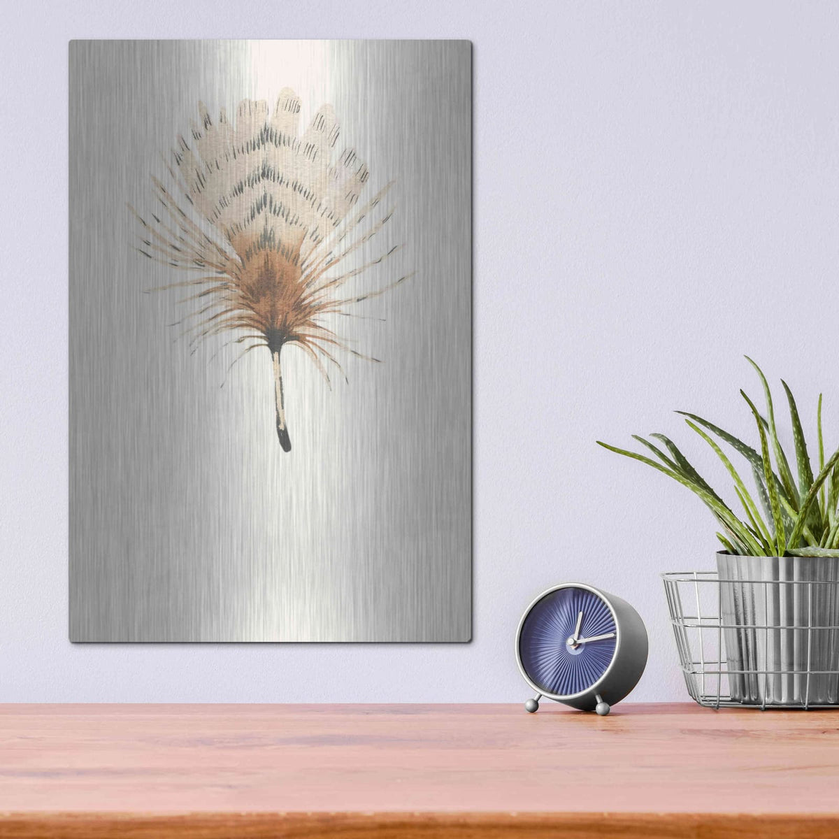 'Feather 6' by Incado – Metal Wall Art, 12x16 room view