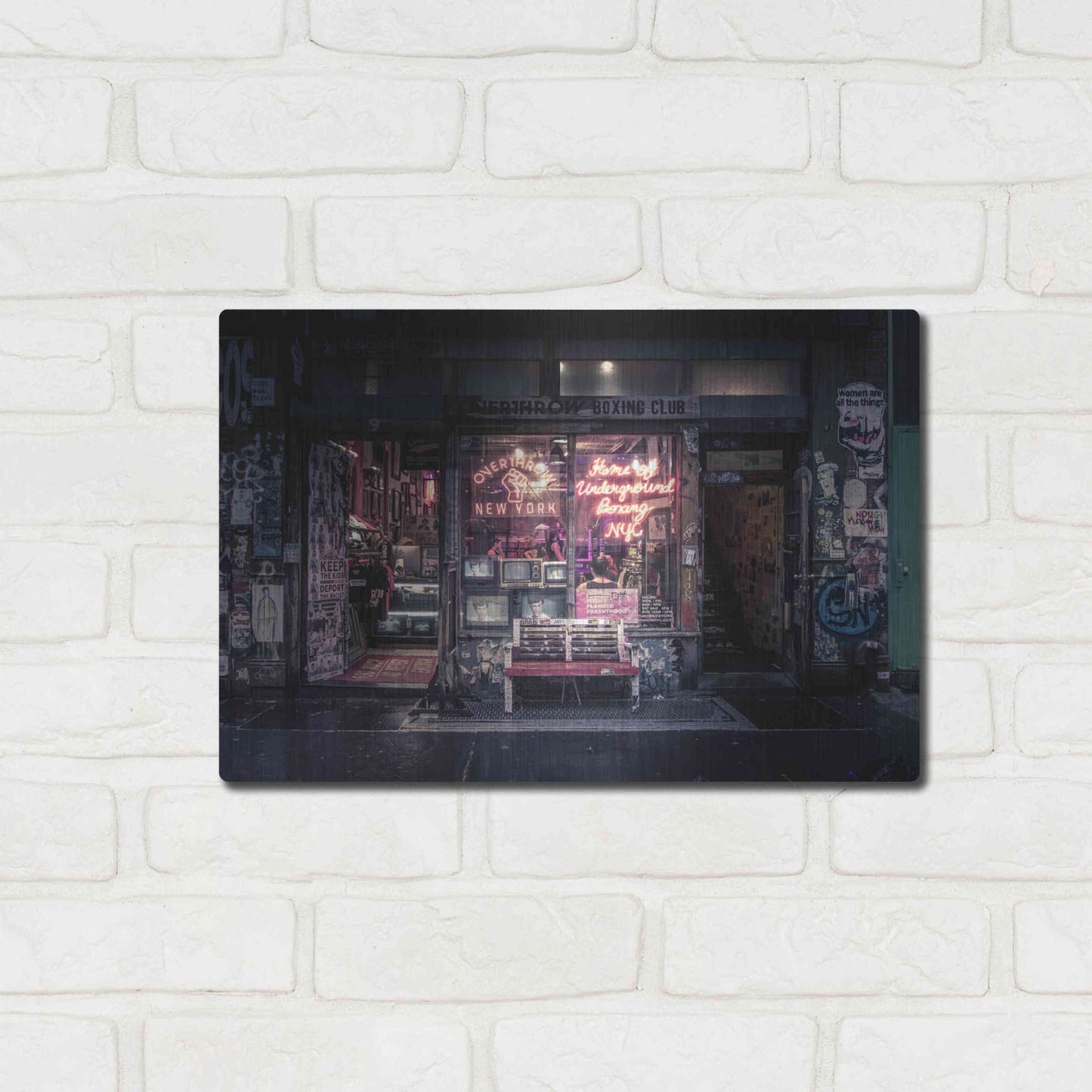 Luxe Metal Art 'Underground Boxing Club NYC' by Nicklas Gustafsson, Metal Wall Art,16x12