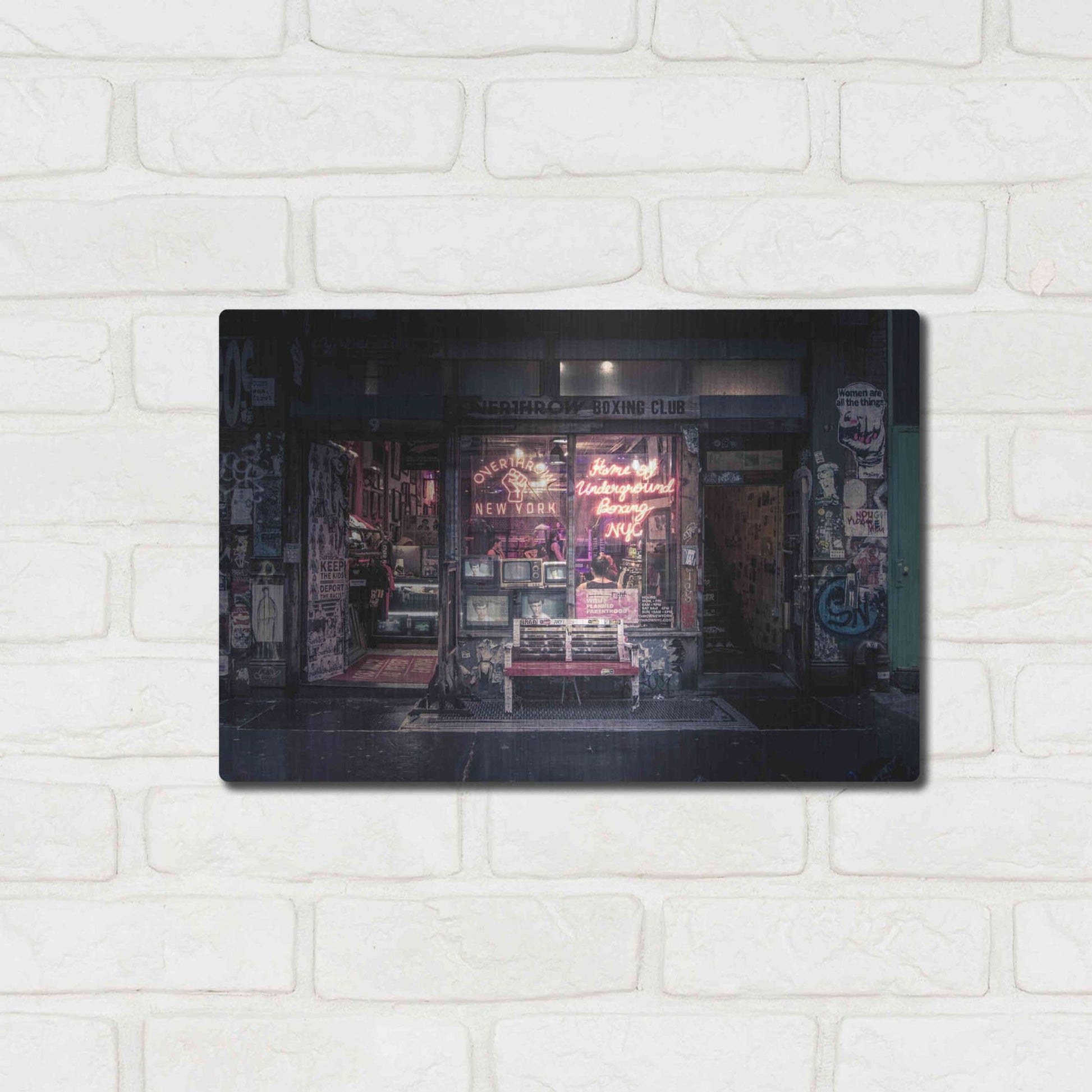 Luxe Metal Art 'Underground Boxing Club NYC' by Nicklas Gustafsson, Metal Wall Art,16x12