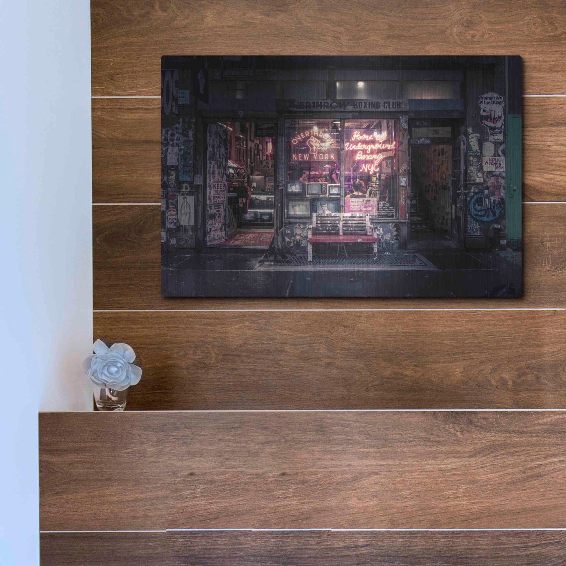 Luxe Metal Art 'Underground Boxing Club NYC' by Nicklas Gustafsson, Metal Wall Art,16x12