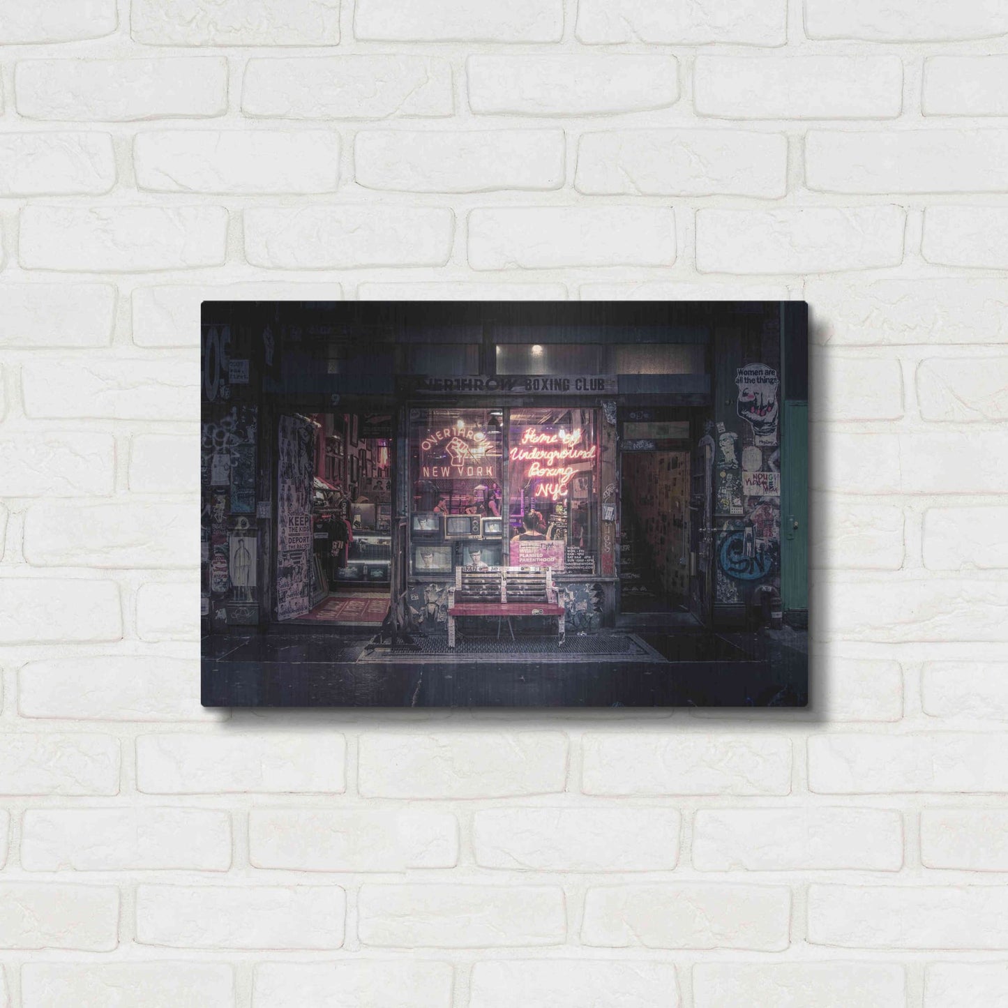 Luxe Metal Art 'Underground Boxing Club NYC' by Nicklas Gustafsson, Metal Wall Art,24x16