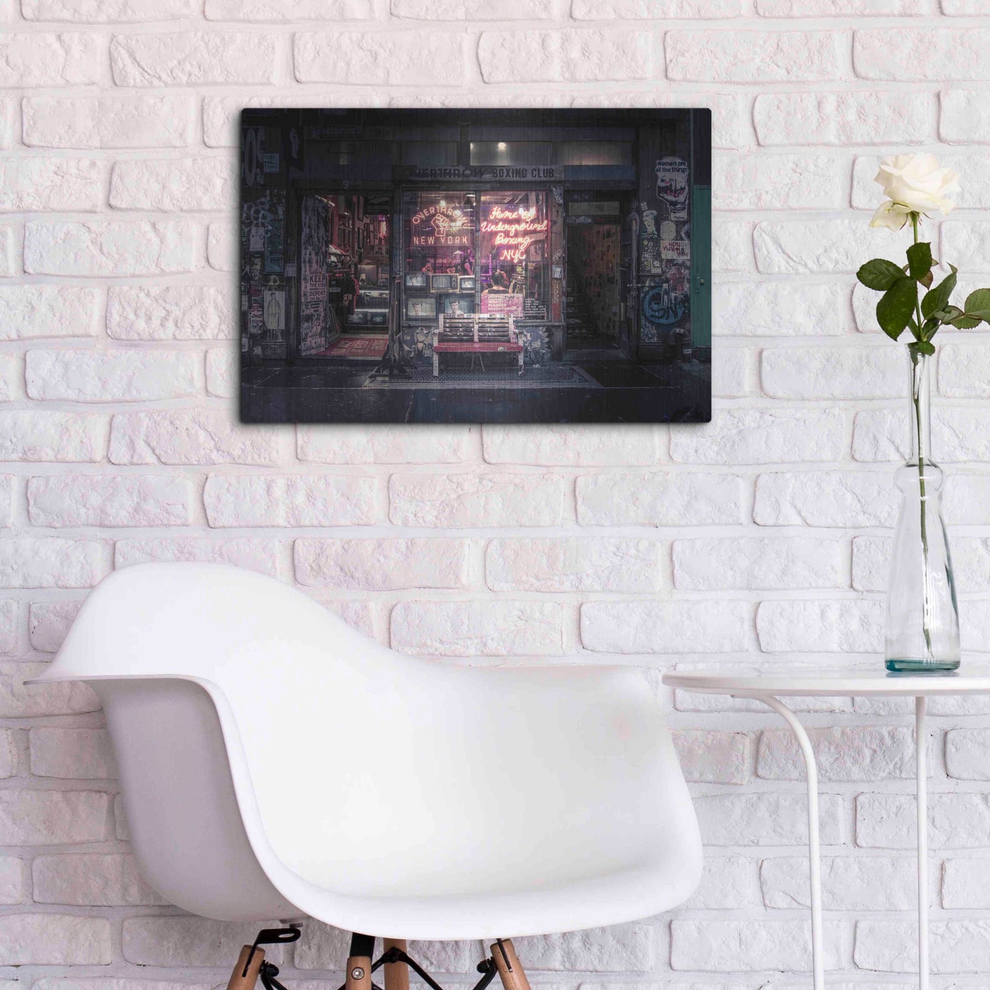 Luxe Metal Art 'Underground Boxing Club NYC' by Nicklas Gustafsson, Metal Wall Art,24x16