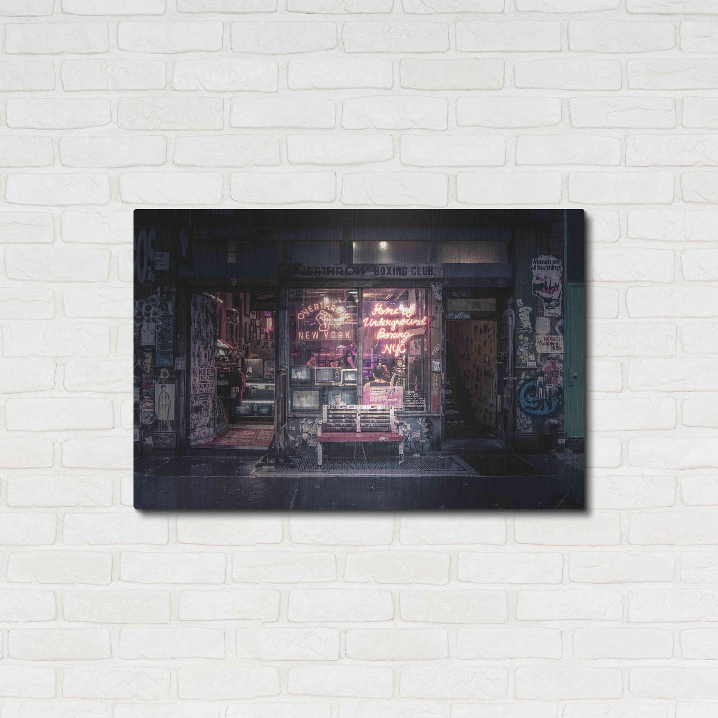 Luxe Metal Art 'Underground Boxing Club NYC' by Nicklas Gustafsson, Metal Wall Art,36x24