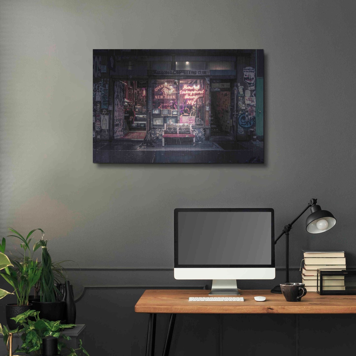 Luxe Metal Art 'Underground Boxing Club NYC' by Nicklas Gustafsson, Metal Wall Art,36x24