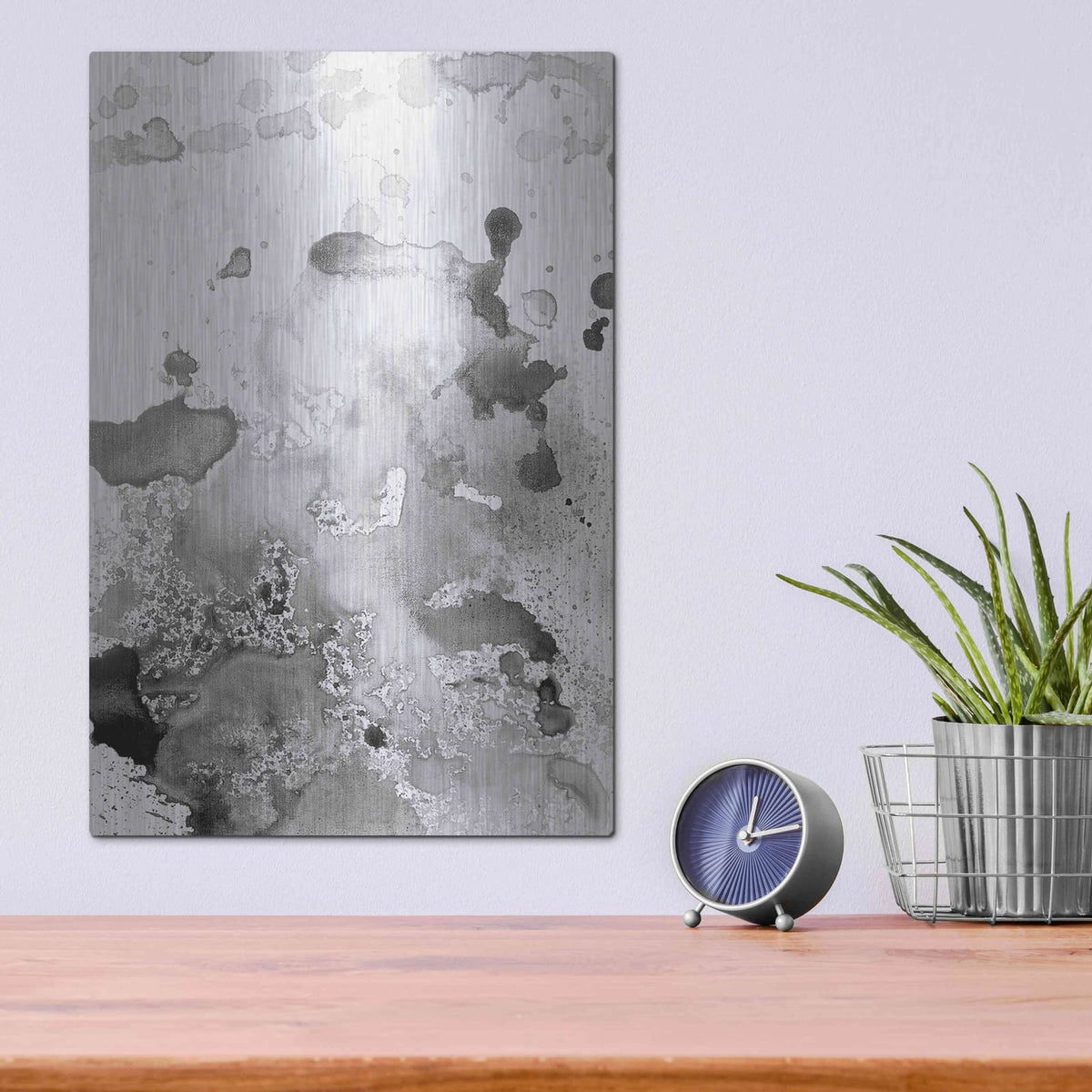 'Grey Shades' by Incado – Metal Wall Art, 12x16 room view