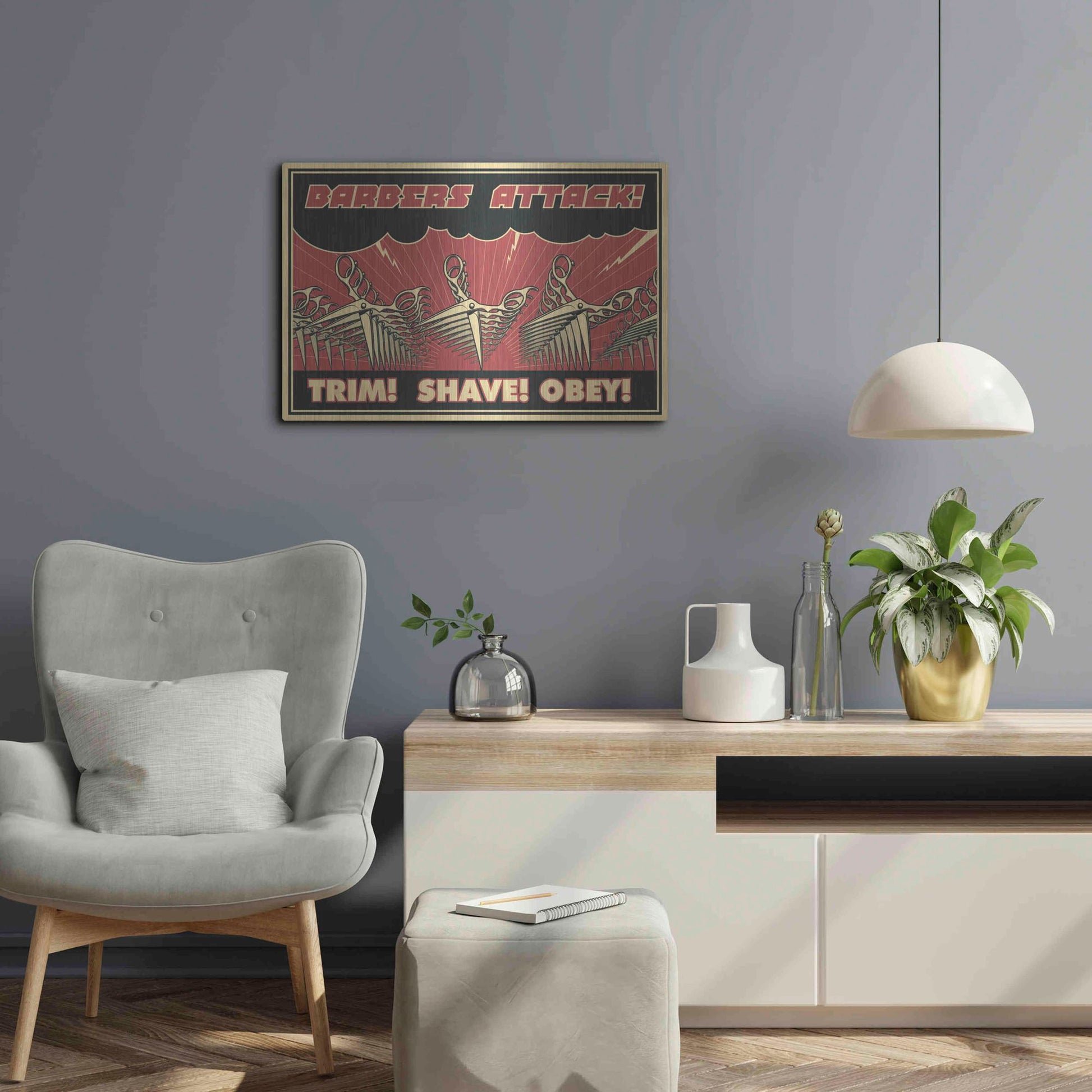 Luxe Metal Art 'Barbershop' Metal Wall Art,24x16