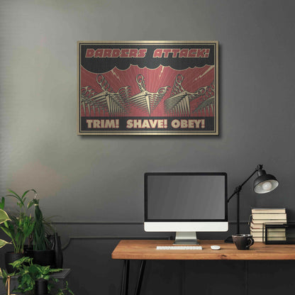 Luxe Metal Art 'Barbershop' Metal Wall Art,36x24