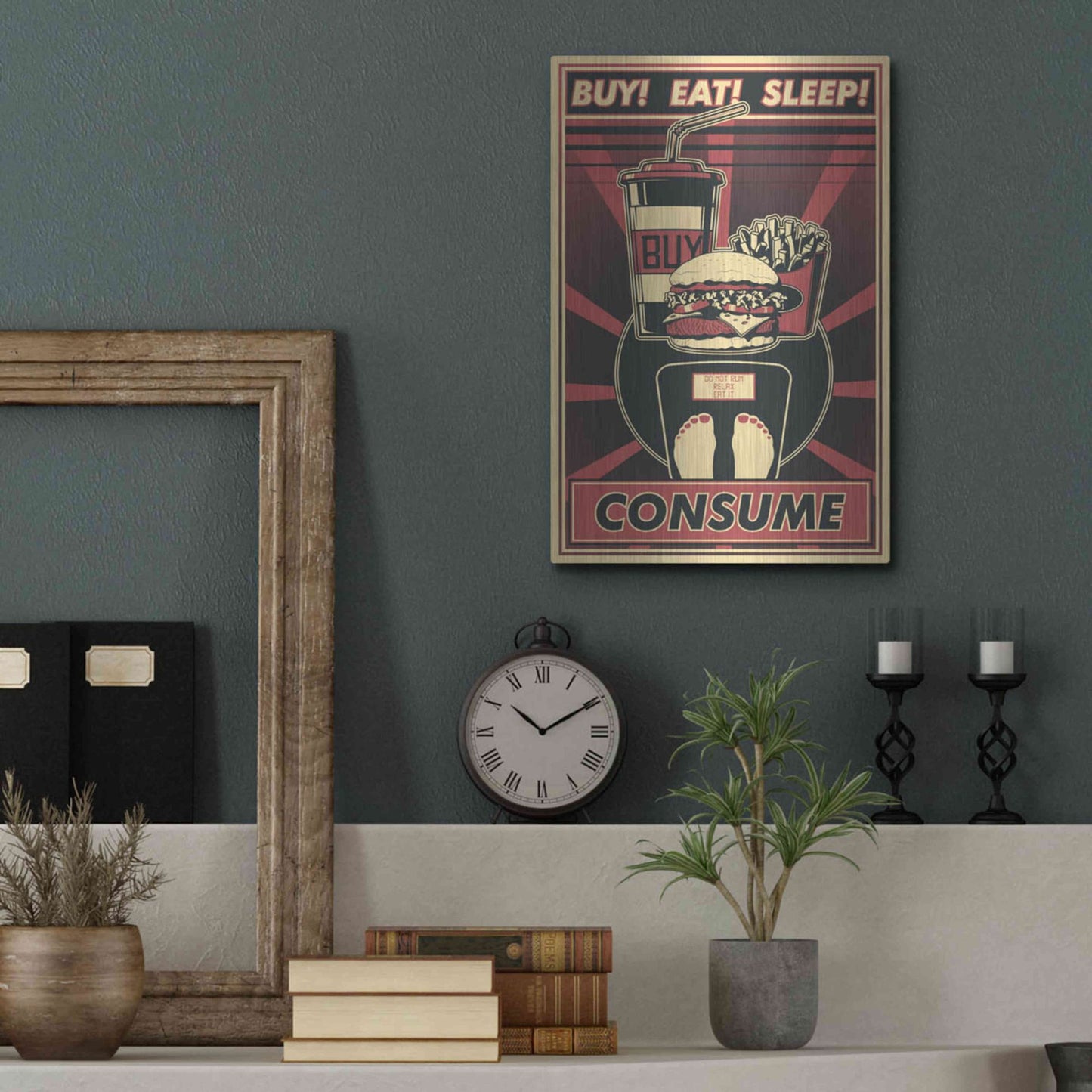 Luxe Metal Art 'Consume' Metal Wall Art,12x16