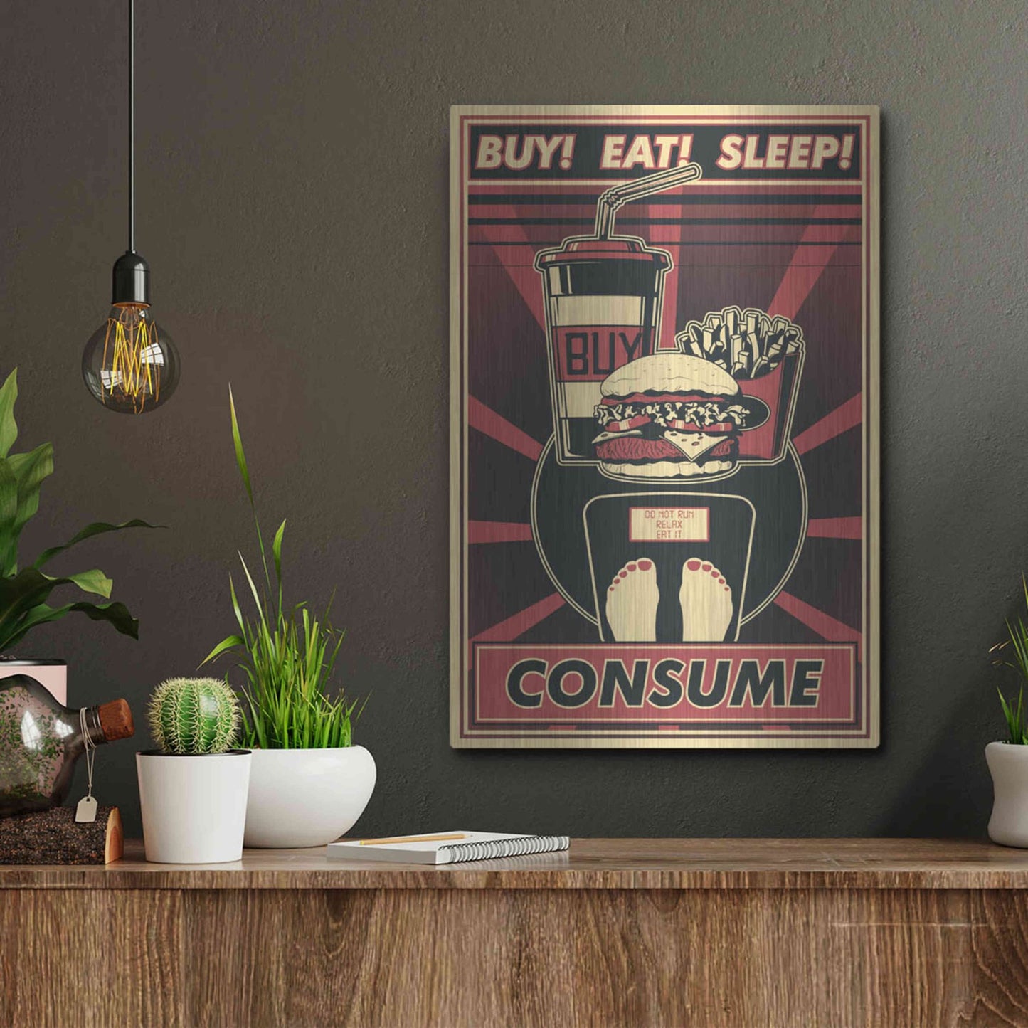 Luxe Metal Art 'Consume' Metal Wall Art,12x16