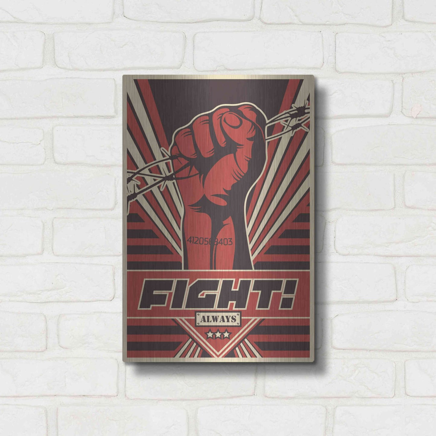 Luxe Metal Art 'Fight' Metal Wall Art,12x16