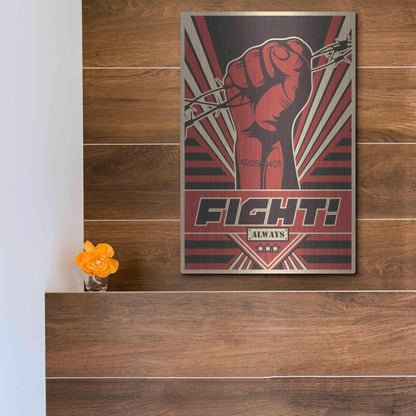 Luxe Metal Art 'Fight' Metal Wall Art,12x16