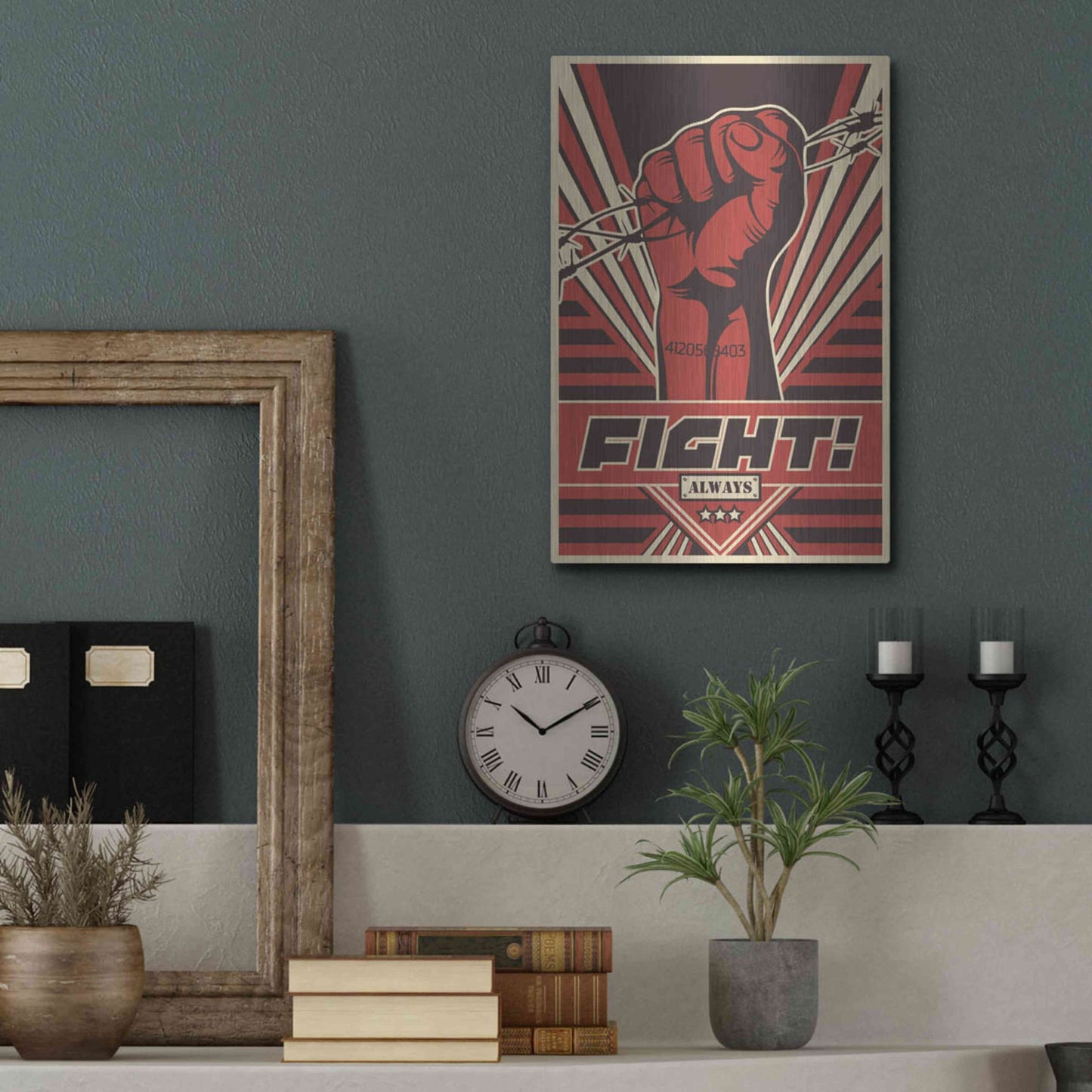 Luxe Metal Art 'Fight' Metal Wall Art,12x16