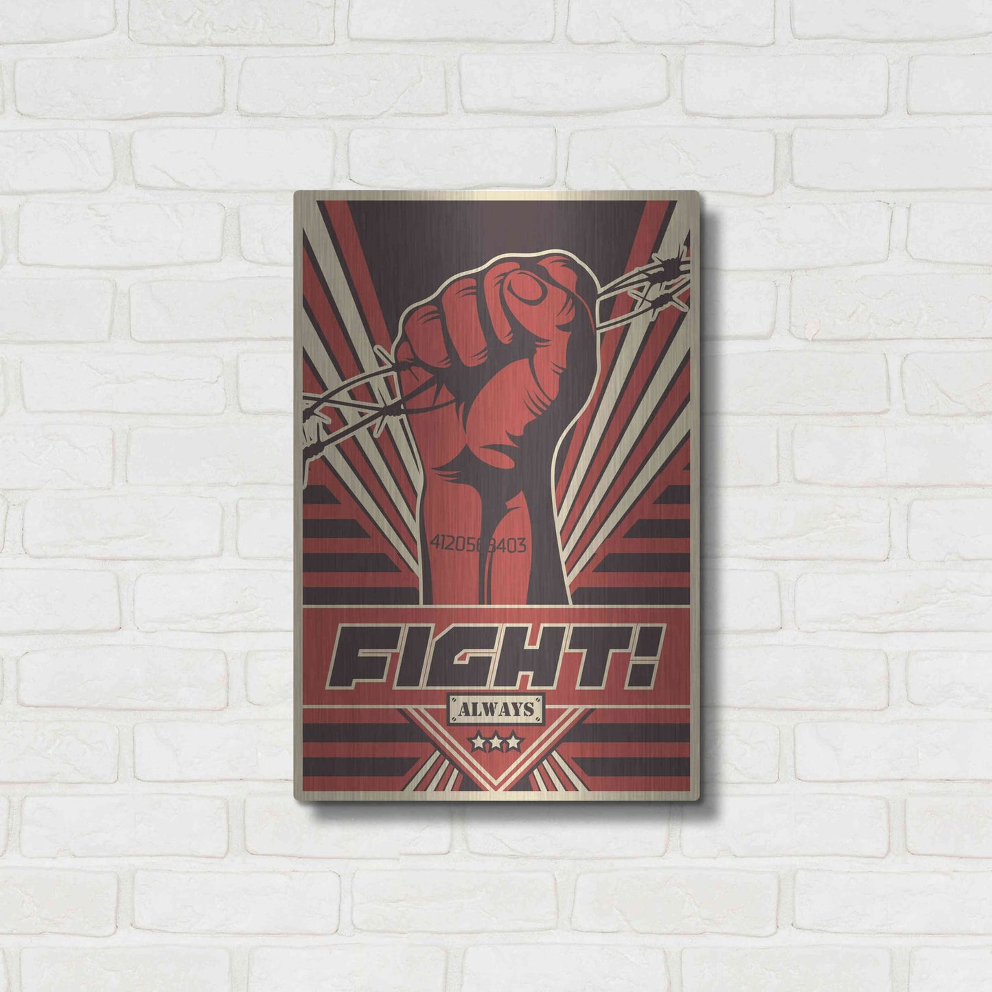 Luxe Metal Art 'Fight' Metal Wall Art,16x24