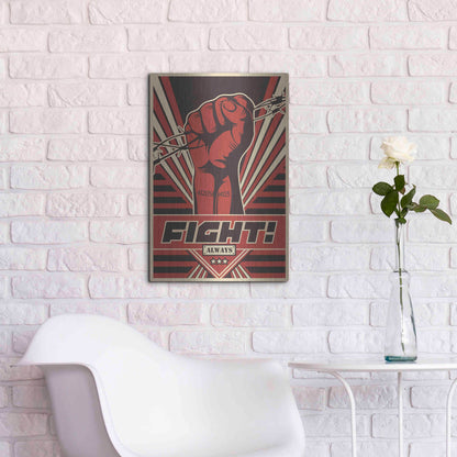 Luxe Metal Art 'Fight' Metal Wall Art,16x24