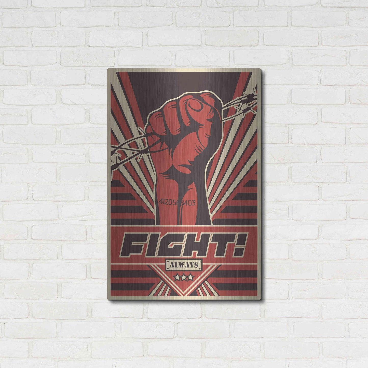 Luxe Metal Art 'Fight' Metal Wall Art,24x36