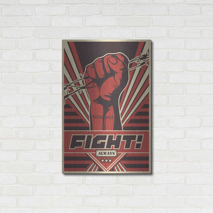 Luxe Metal Art 'Fight' Metal Wall Art,24x36