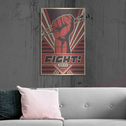 Luxe Metal Art 'Fight' Metal Wall Art,24x36