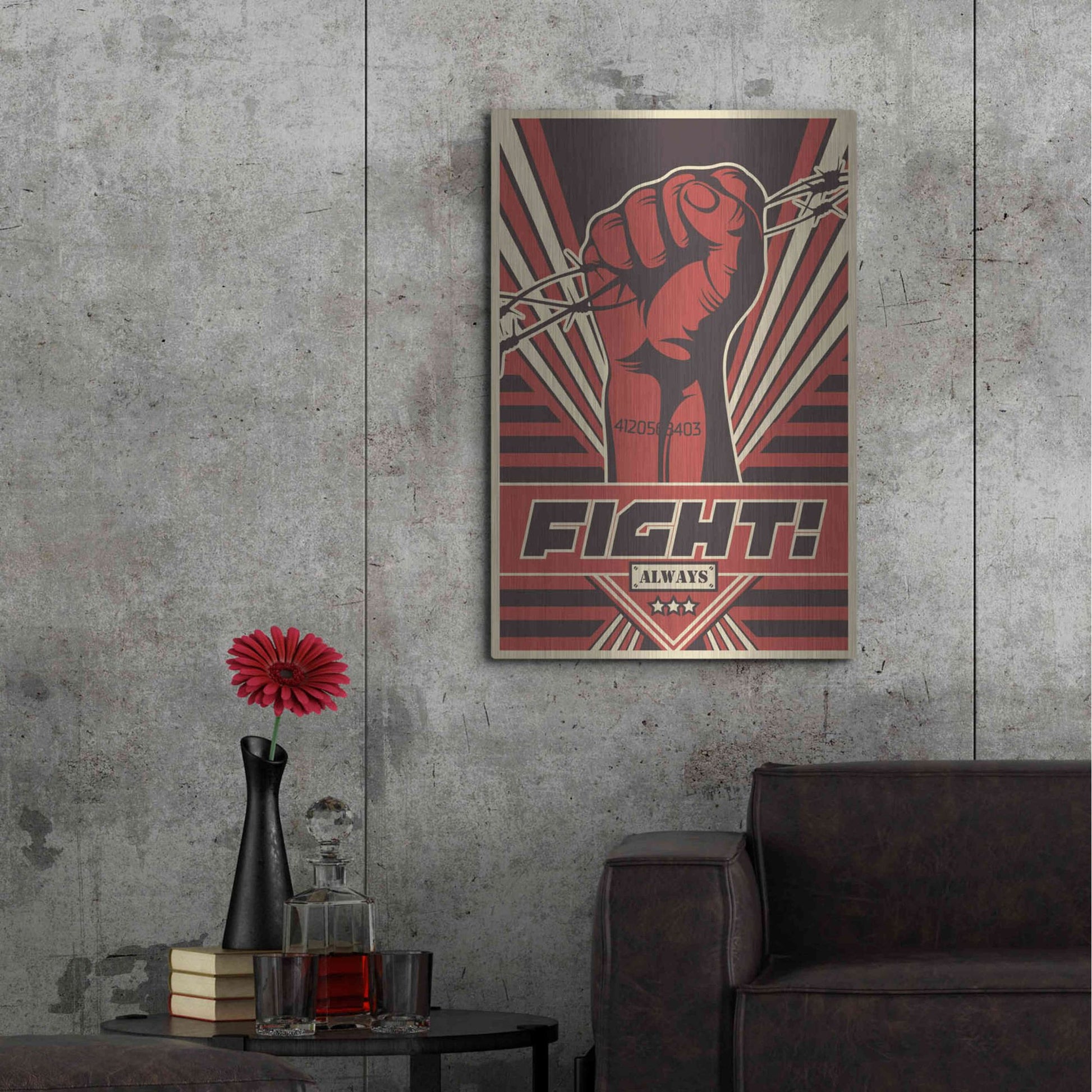 Luxe Metal Art 'Fight' Metal Wall Art,24x36