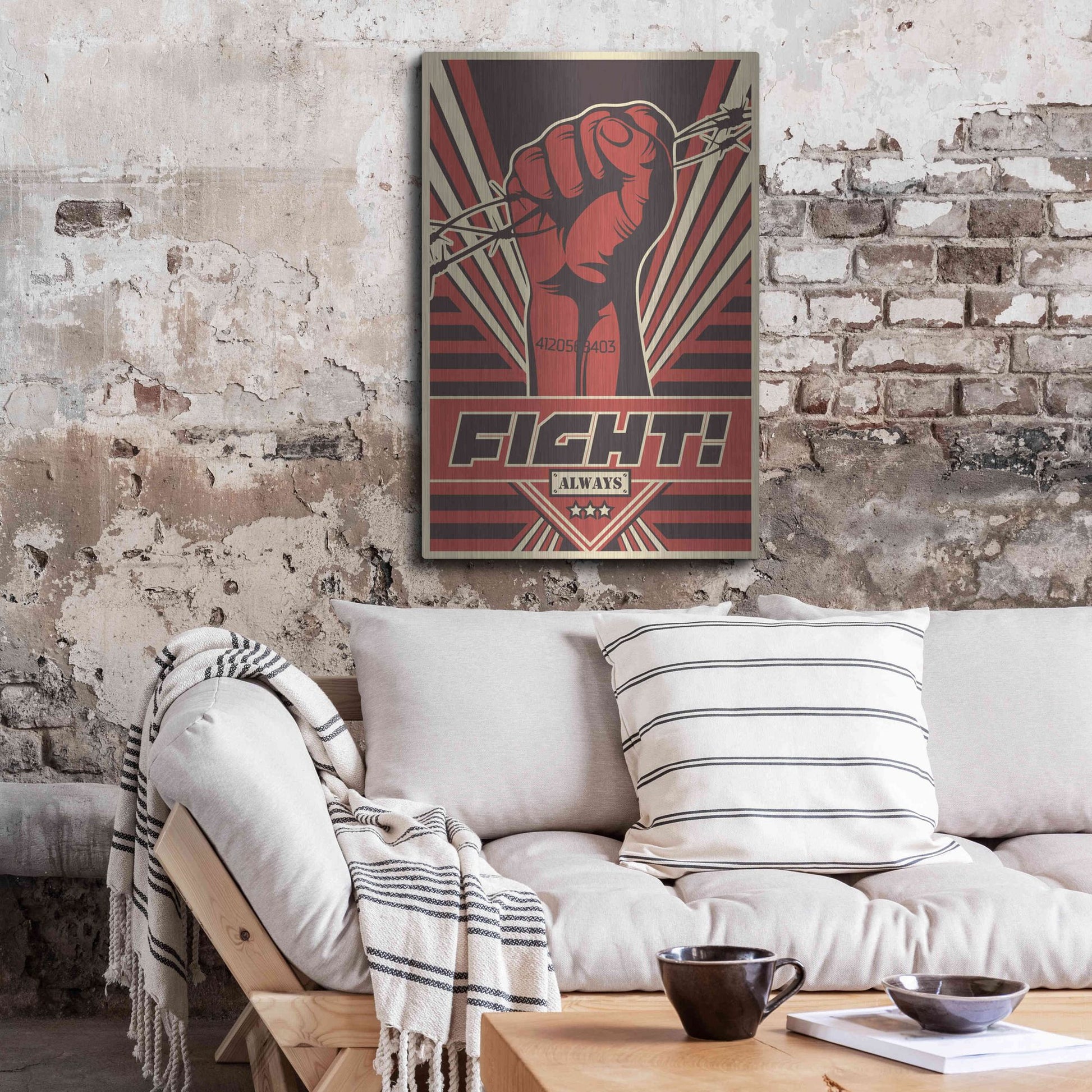 Luxe Metal Art 'Fight' Metal Wall Art,24x36